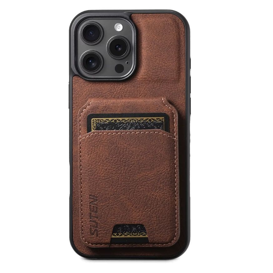 Premium Leather Wallet Case – MagSafe-Compatible (iPhone 12–17)